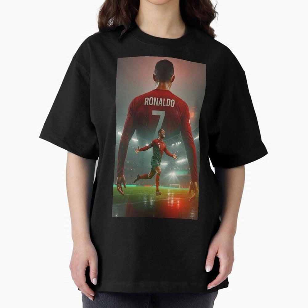 Christiano Ronaldo Oversized T-Shirt Show Fan Pride Across FIFA World Cup 2026 USA Canada Mexico Spirit, Connected to Netherlands, Haaland and Mbappe, Football Passion, Legendary Performances, Festival Vibes and Supporter Community; Ideal for