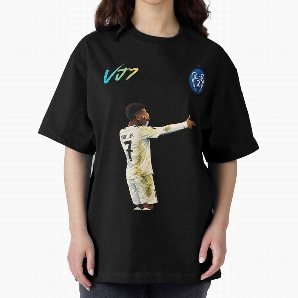 Vini Jr Oversized T-Shirt Carry FIFA World Cup 2026 Group Stage Connected to Cristiano Ronaldo, England Energy, Fan Favorite Moments, National Team Passion, Big Match Drama and Soccer History; Perfect for People Who Love Argentina, Brazil, France,