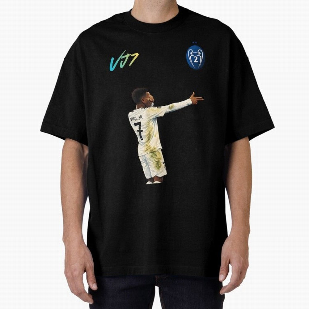Vini Jr Oversized T-Shirt Carry FIFA World Cup 2026 Group Stage Connected to Cristiano Ronaldo, England Energy, Fan Favorite Moments, National Team Passion, Big Match Drama and Soccer History; Perfect for People Who Love Argentina, Brazil, France,