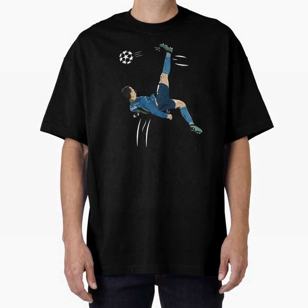 Cristiano Ronaldo Bicycle Kick Oversized T-Shirt Turn Up for FIFA World Cup 2026 USA Canada Mexico Featuring Cristiano Ronaldo, France and Portugal Energy, Supporter Pride, Iconic Celebrations, Legendary Names and Global Match Day Energy; Perfect