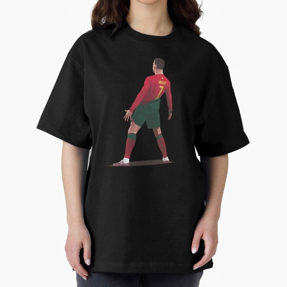 CR7 Celebration Pose Oversized T-Shirt Showcase FIFA World Cup 2026 Group Stage Built around CR7 and Messi, Spain Energy, Goal Celebration Energy, Supporter Heritage, Football Icons and Worldwide Tournament Joy; Created for Match Day Parties,