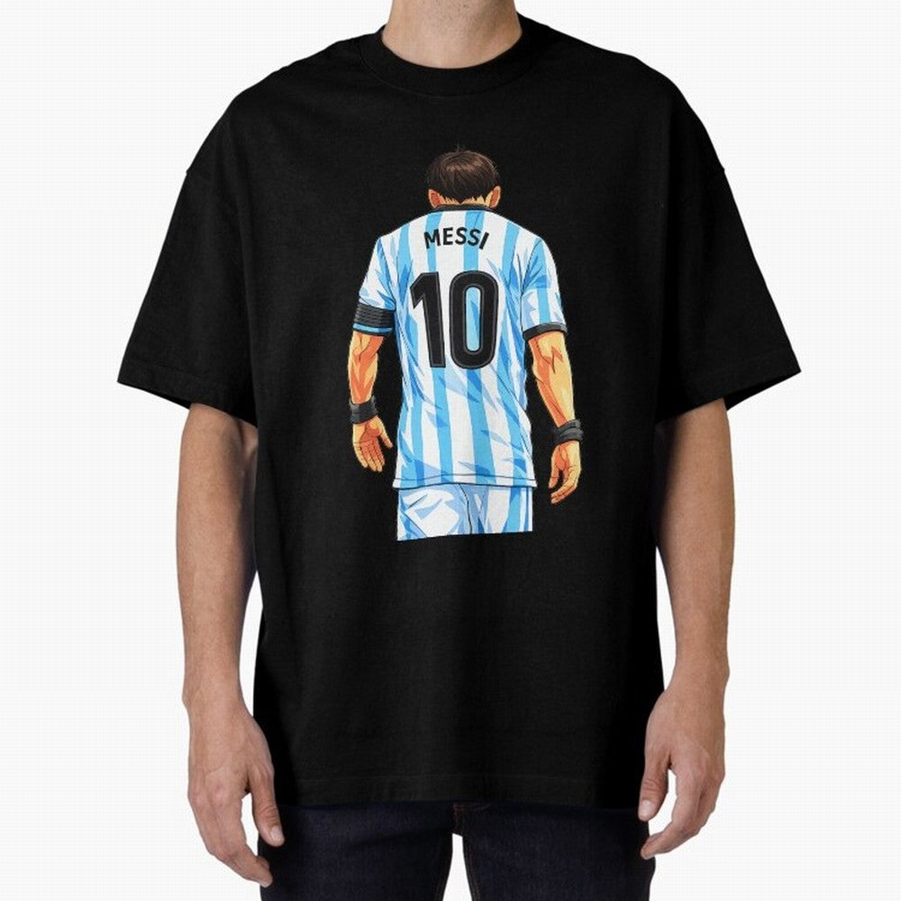 Messi Argentina 10 Oversized T-Shirt Create FIFA World Cup 2026 Centered on Messi, CR7 and Mbappe, Portugal Energy, Football Festival Excitement, Trophy Ambitions, Country Rivalries and Star Player Buzz; Created for Match Day Parties, Soccer Gifts,