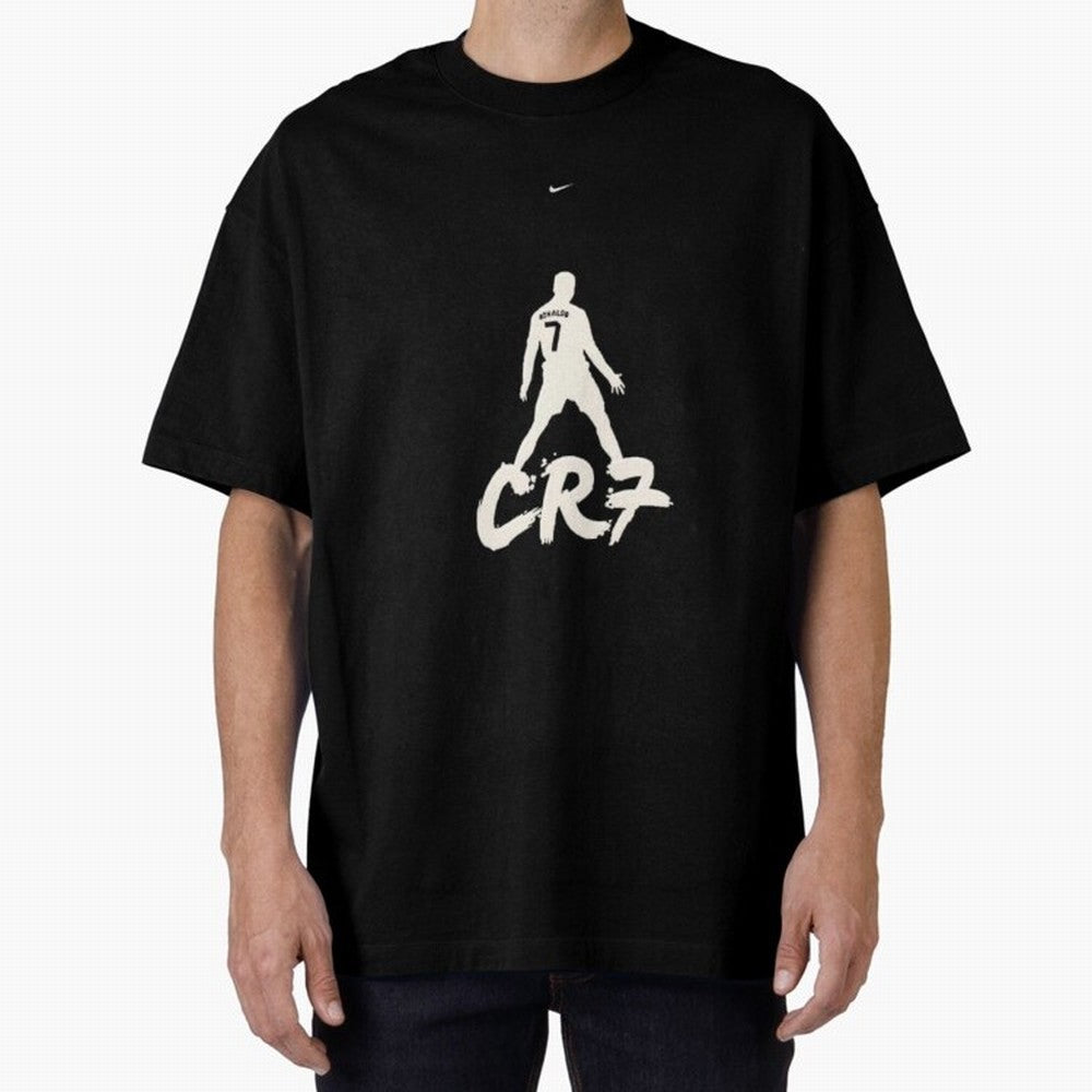 Cristiano Ronaldo CR7 Minimalist Silhouette Football Art Oversized T-Shirt Bring Champion Energy into Global Football Passion for FIFA World Cup 2026 Group Stage, Featuring Neymar, Haaland and Cristiano Ronaldo, Spain and Netherlands, Vintage