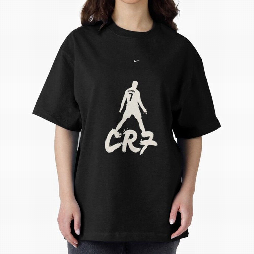 Cristiano Ronaldo CR7 Minimalist Silhouette Football Art Oversized T-Shirt Bring Champion Energy into Global Football Passion for FIFA World Cup 2026 Group Stage, Featuring Neymar, Haaland and Cristiano Ronaldo, Spain and Netherlands, Vintage
