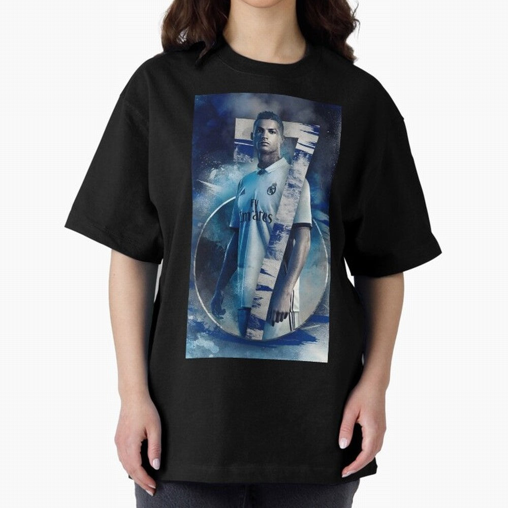 Cr7 art design wallpaper Oversized T-Shirt Fuel Your Fan Pride for Match Day Hype around FIFA World Cup 2026 USA Canada Mexico, Cristiano Ronaldo, England and Germany, Stadium Memories, Football Loyalty, International Chants and Championship