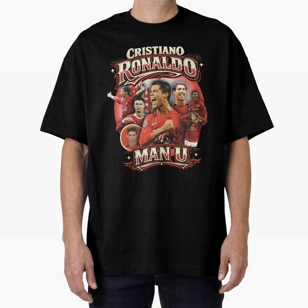 Cristiano Ronaldo Manchester United Oversized T-Shirt Celebrate National Team Dreams in FIFA World Cup 2026 Group Stage Spirit, Made for Portugal, Spain and Germany, Messi and Cristiano Ronaldo, Championship Spirit, Famous Goals, Roaring Crowds and