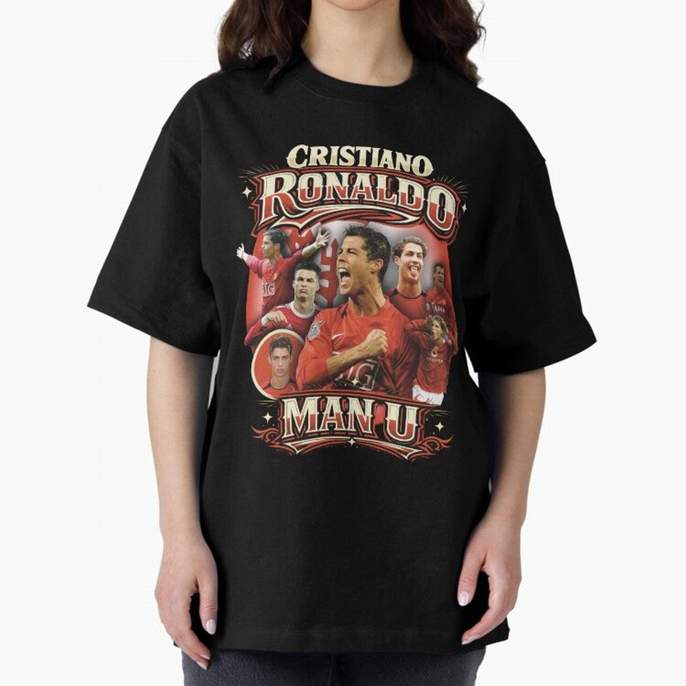 Cristiano Ronaldo Manchester United Oversized T-Shirt Celebrate National Team Dreams in FIFA World Cup 2026 Group Stage Spirit, Made for Portugal, Spain and Germany, Messi and Cristiano Ronaldo, Championship Spirit, Famous Goals, Roaring Crowds and