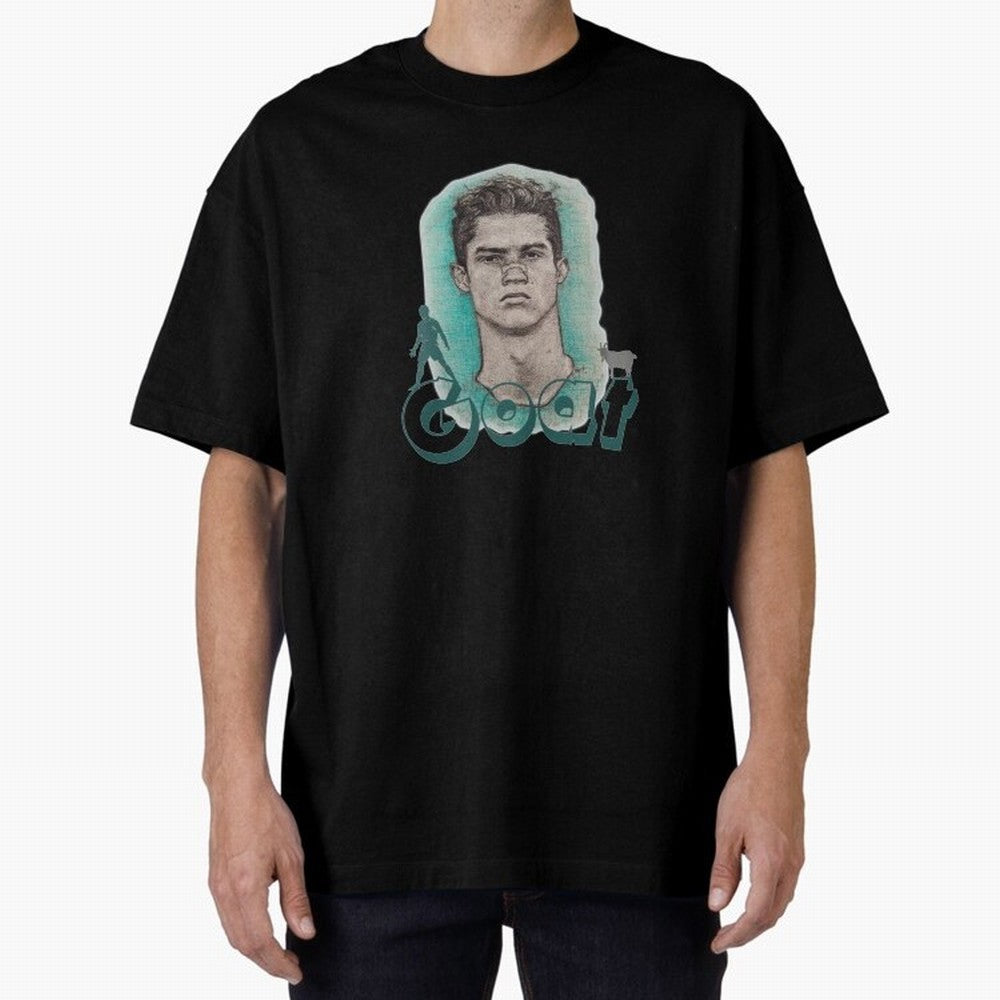 Cristiano Ronaldo - The Goat Oversized T-Shirt Show Love for Legendary Goals in Match Day Hype around FIFA World Cup 2026, Mbappe, England, Sports Nostalgia, International Competition, Famous Players and Unforgettable Victories; Perfect for People