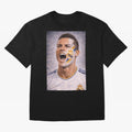 Cristiano Ronaldo ¡ª A Fan Portrait in Motion Oversized T-Shirt Follow Every Goal of FIFA World Cup 2026 USA Canada Mexico for Fans of Neymar and Spain, Bringing Retro Football Energy, Iconic Rivalries, Trophy Chase Drama and Stadium Atmosphere;