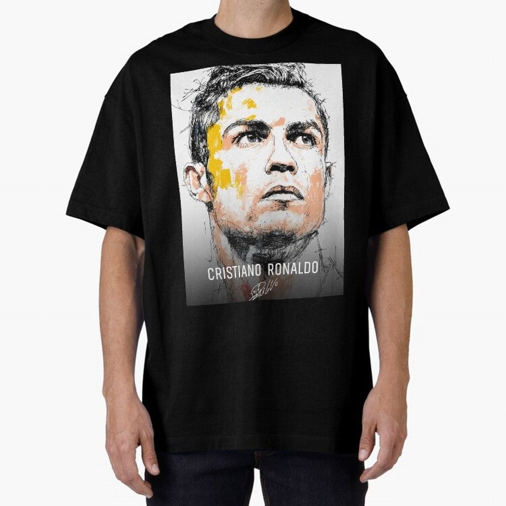 Cristiano Ronaldo Cr7 Football Soccer Player Icon Legend Power Oversized T-Shirt Celebrate the Stars of FIFA World Cup 2026 Group Stage Spirit, Highlighting England, France and Netherlands, Messi and Cristiano Ronaldo, Vintage Soccer Flavor, Modern