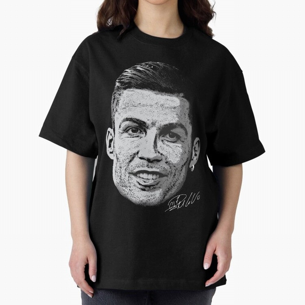 Cristiano Ronaldo Signed Oversized T-Shirt Live the Energy of Match Day Hype around FIFA World Cup 2026 Group Stage, Messi, Neymar and Mbappe, England and Germany, Champion Mindset, Group Stage Buzz, Knockout Tension and Passionate Fan Culture;