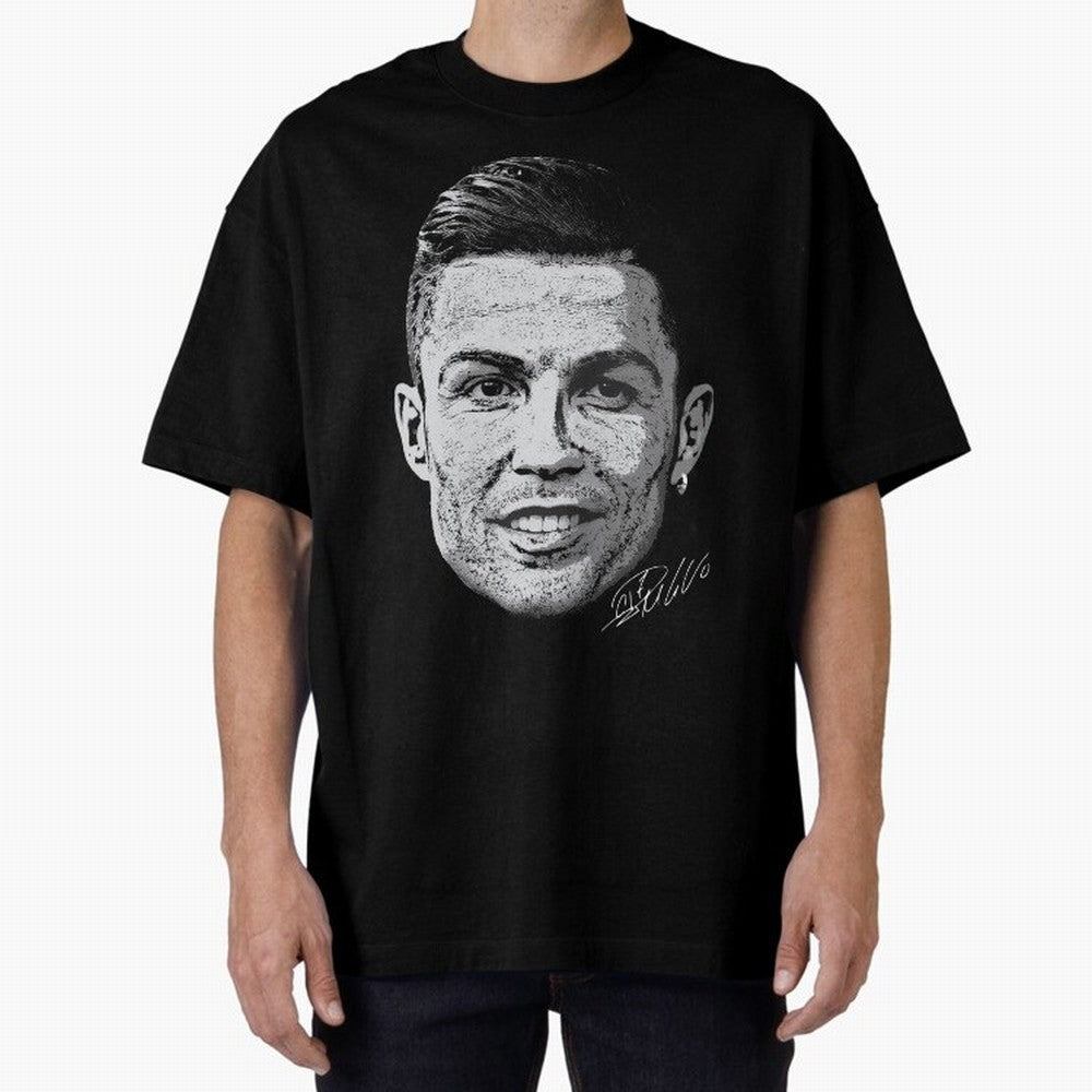 Cristiano Ronaldo Signed Oversized T-Shirt Live the Energy of Match Day Hype around FIFA World Cup 2026 Group Stage, Messi, Neymar and Mbappe, England and Germany, Champion Mindset, Group Stage Buzz, Knockout Tension and Passionate Fan Culture;