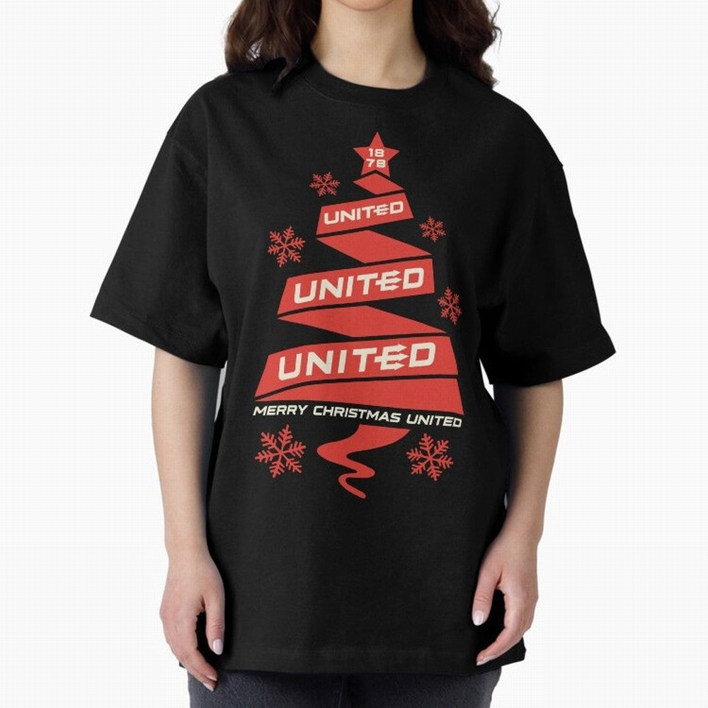 Manchester United Christmas Oversized T-Shirt Show Match Day Excitement for FIFA World Cup 2026 USA Canada Mexico for Fans of Neymar, Haaland and Cristiano Ronaldo and France, Bringing Match Day Excitement, Supporter Culture, Golden Goals and