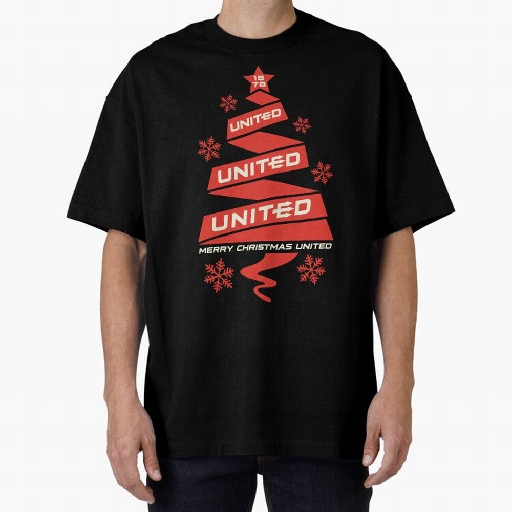 Manchester United Christmas Oversized T-Shirt Show Match Day Excitement for FIFA World Cup 2026 USA Canada Mexico for Fans of Neymar, Haaland and Cristiano Ronaldo and France, Bringing Match Day Excitement, Supporter Culture, Golden Goals and