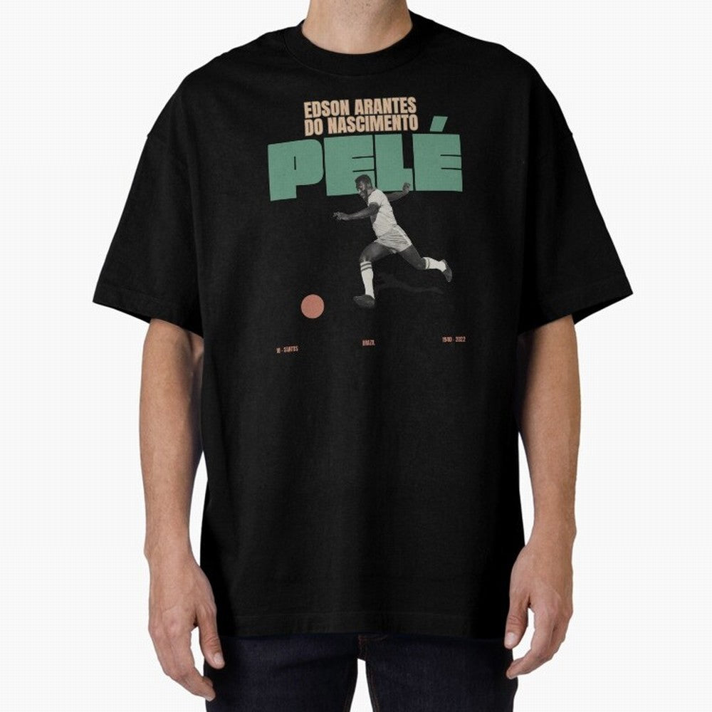 Pele Minimalist Oversized T-Shirt Celebrate Football Heritage in the FIFA World Cup 2026 Journey through Neymar Highlights, Portugal Pride, Stadium Memories, Football Loyalty, International Chants and Championship Tradition; Made for Die Hard
