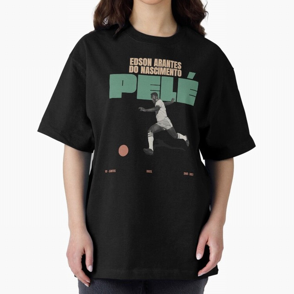 Pele Minimalist Oversized T-Shirt Celebrate Football Heritage in the FIFA World Cup 2026 Journey through Neymar Highlights, Portugal Pride, Stadium Memories, Football Loyalty, International Chants and Championship Tradition; Made for Die Hard