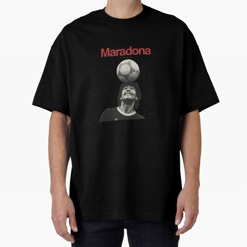 Diego Maradona Minimalist Oversized T-Shirt Celebrate Unforgettable Nights in Match Day Hype around FIFA World Cup 2026 USA Canada Mexico, Mbappe, Spain, Match Day Excitement, Supporter Culture, Golden Goals and Global Football Passion; Ideal for