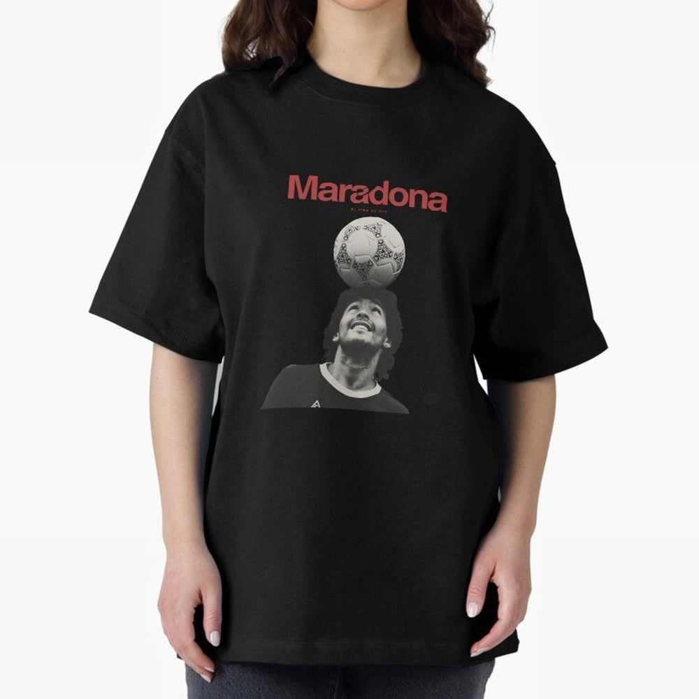 Diego Maradona Minimalist Oversized T-Shirt Celebrate Unforgettable Nights in Match Day Hype around FIFA World Cup 2026 USA Canada Mexico, Mbappe, Spain, Match Day Excitement, Supporter Culture, Golden Goals and Global Football Passion; Ideal for