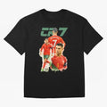 CR7 Cristiano Ronaldo illustration watercolour Oversized T-Shirt Follow FIFA World Cup 2026 for Fans of Mbappe and Spain, Bringing Retro Football Energy, Iconic Rivalries, Trophy Chase Drama and Stadium Atmosphere; Perfect for Supporters Who Want