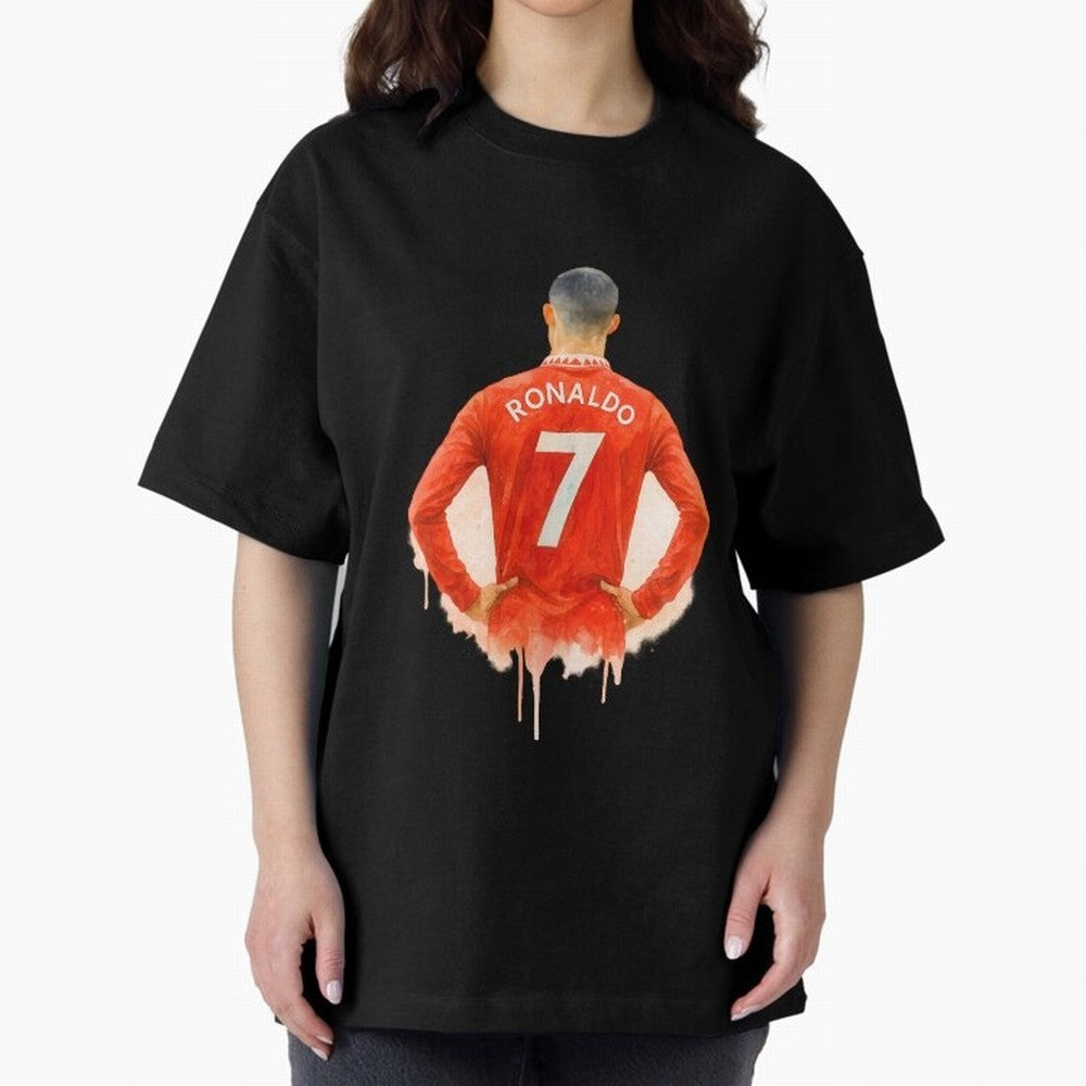 CR7 Cristiano Ronaldo potrait art a powerful moment artwork Oversized T-Shirt Join the Countdown to FIFA World Cup 2026 Group Stage for Fans of CR7 and Messi and England and Germany, Bringing Tournament Hype, Historic Matchups, Family Viewing