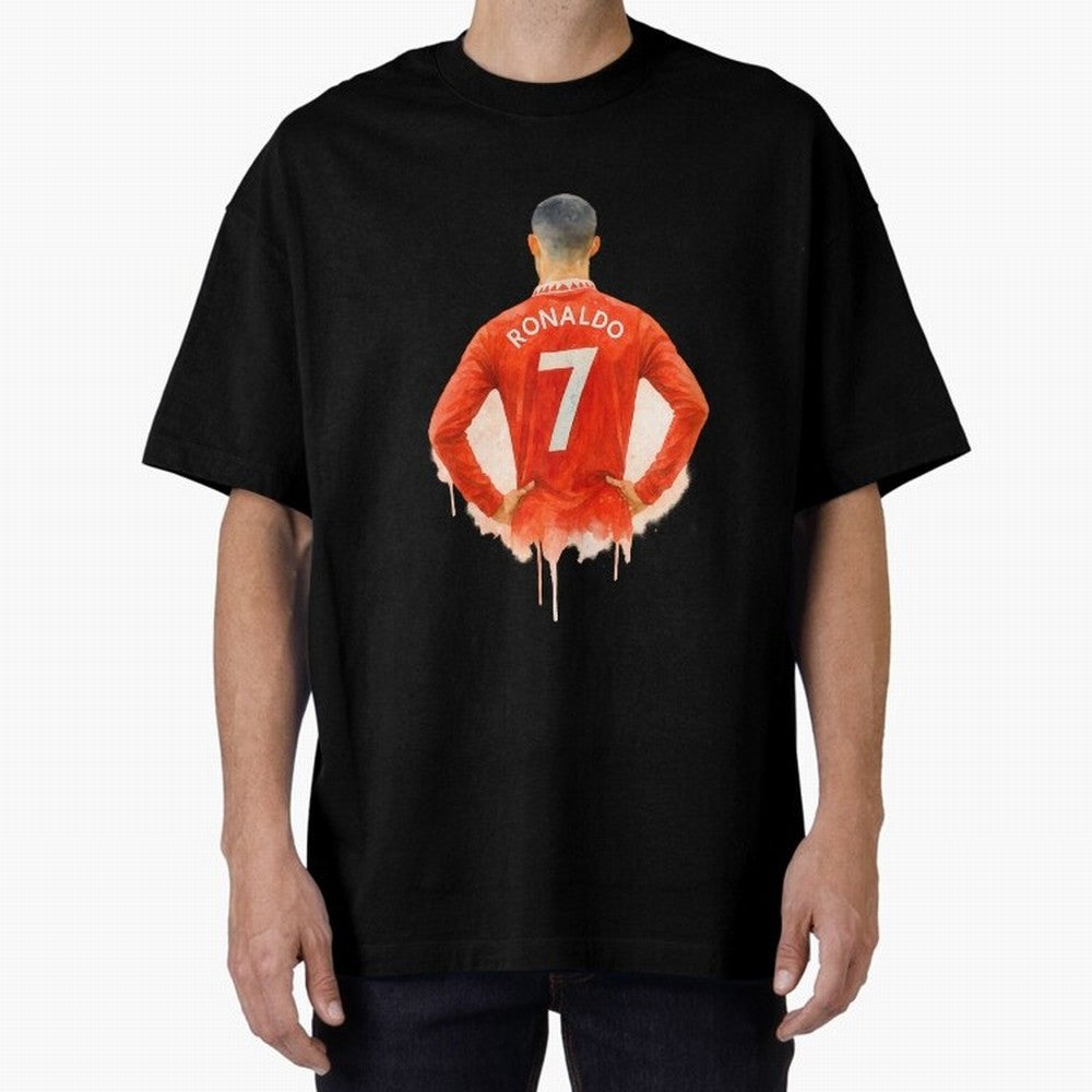 CR7 Cristiano Ronaldo potrait art a powerful moment artwork Oversized T-Shirt Join the Countdown to FIFA World Cup 2026 Group Stage for Fans of CR7 and Messi and England and Germany, Bringing Tournament Hype, Historic Matchups, Family Viewing