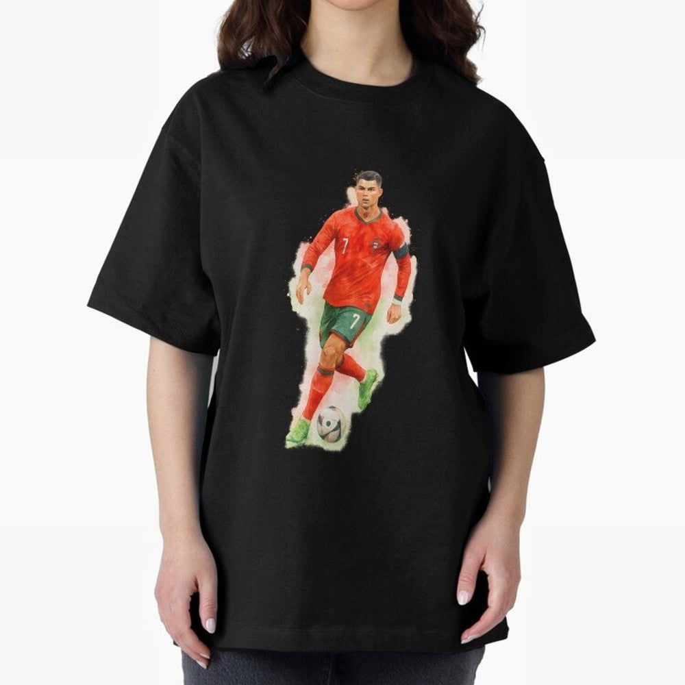 CR7 Cristiano Ronaldo a powerful moment artwork Oversized T-Shirt Make Memories around FIFA World Cup 2026 Centered on Haaland, Spain Energy, Worldwide Fan Energy, Dramatic Goals, Stadium Lights and Championship Celebrations; Perfect for Supporters