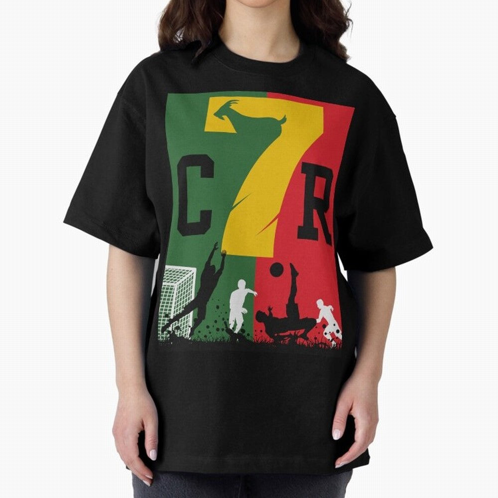 Portugal The Goat CR 7 World Cup 2026 Oversized T-Shirt Show Match Day Excitement for the FIFA World Cup 2026 Journey through Haaland and Mbappe Highlights, France Pride, Fan Favorite Moments, National Team Passion, Big Match Drama and Soccer