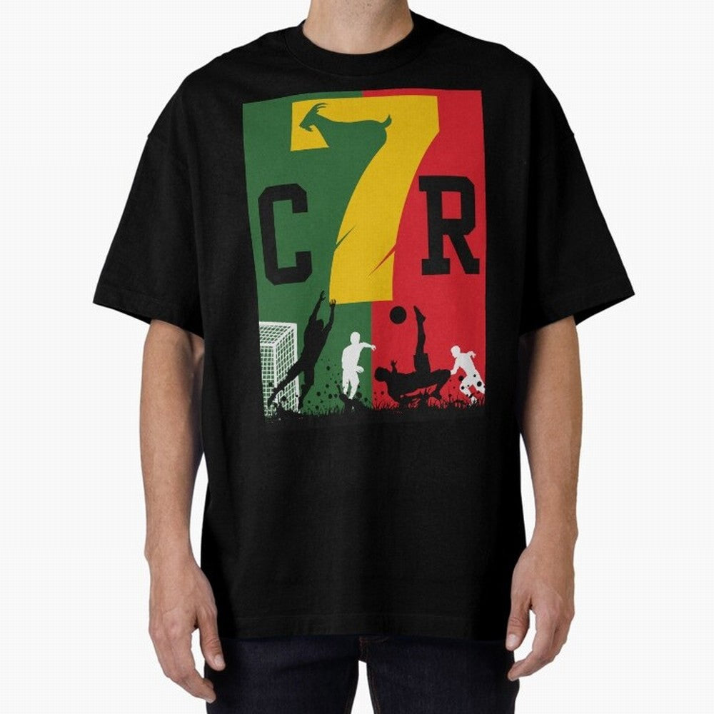 Portugal The Goat CR 7 World Cup 2026 Oversized T-Shirt Show Match Day Excitement for the FIFA World Cup 2026 Journey through Haaland and Mbappe Highlights, France Pride, Fan Favorite Moments, National Team Passion, Big Match Drama and Soccer