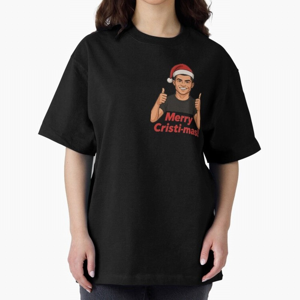 Merry Cristi-mas! CR7 Xmas holiday cheer Oversized T-Shirt Fuel Your Fan Pride for Global Football Passion for FIFA World Cup 2026 USA Canada Mexico, Made for Haaland, Portugal, Fan Favorite Moments, National Team Passion, Big Match Drama and