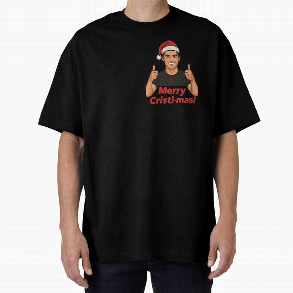 Merry Cristi-mas! CR7 Xmas holiday cheer Oversized T-Shirt Fuel Your Fan Pride for Global Football Passion for FIFA World Cup 2026 USA Canada Mexico, Made for Haaland, Portugal, Fan Favorite Moments, National Team Passion, Big Match Drama and