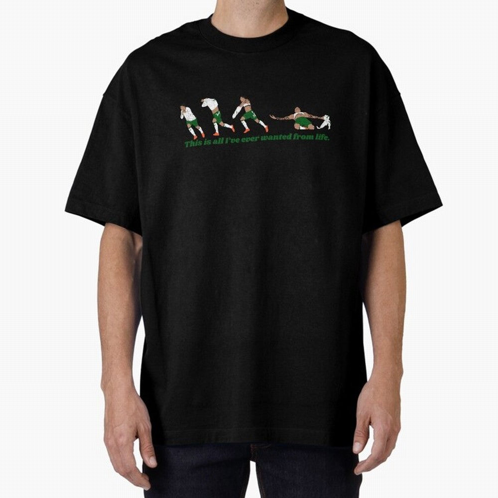 Troy Parrott Ireland Hat Trick Goal Celebration Minimalist Oversized T-Shirt Capture FIFA World Cup 2026 Group Stage for Fans of Haaland and Mbappe and France, Bringing Sports Nostalgia, International Competition, Famous Players and Unforgettable