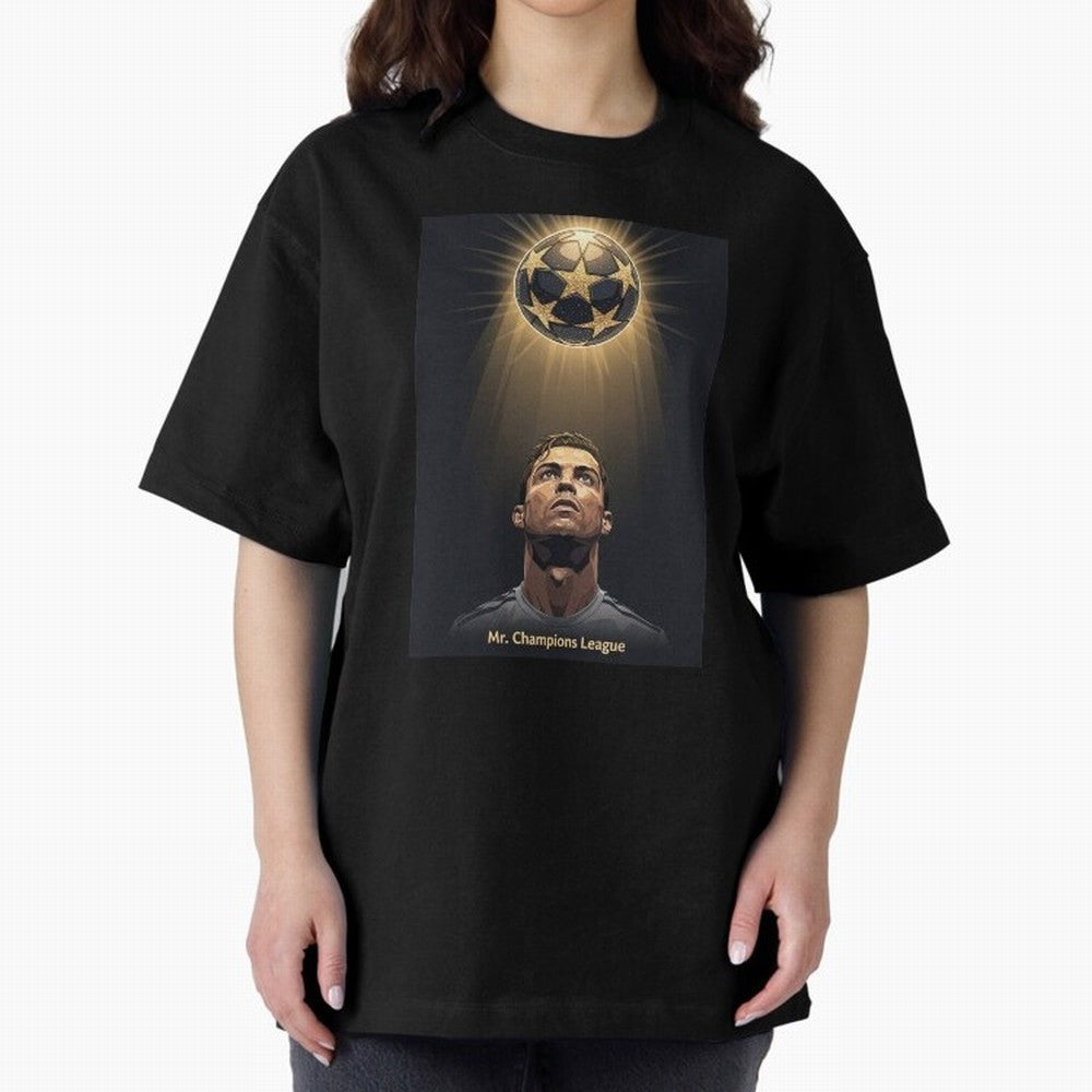 Ronaldo Madrid Oversized T-Shirt Celebrate Every Goal in FIFA World Cup 2026 Spirit, Centered on Netherlands, Mbappe, Vintage Soccer Flavor, Modern Football Stars, National Flags and Final Night Emotion; Ideal for Passionate Fans Who Love Underdog