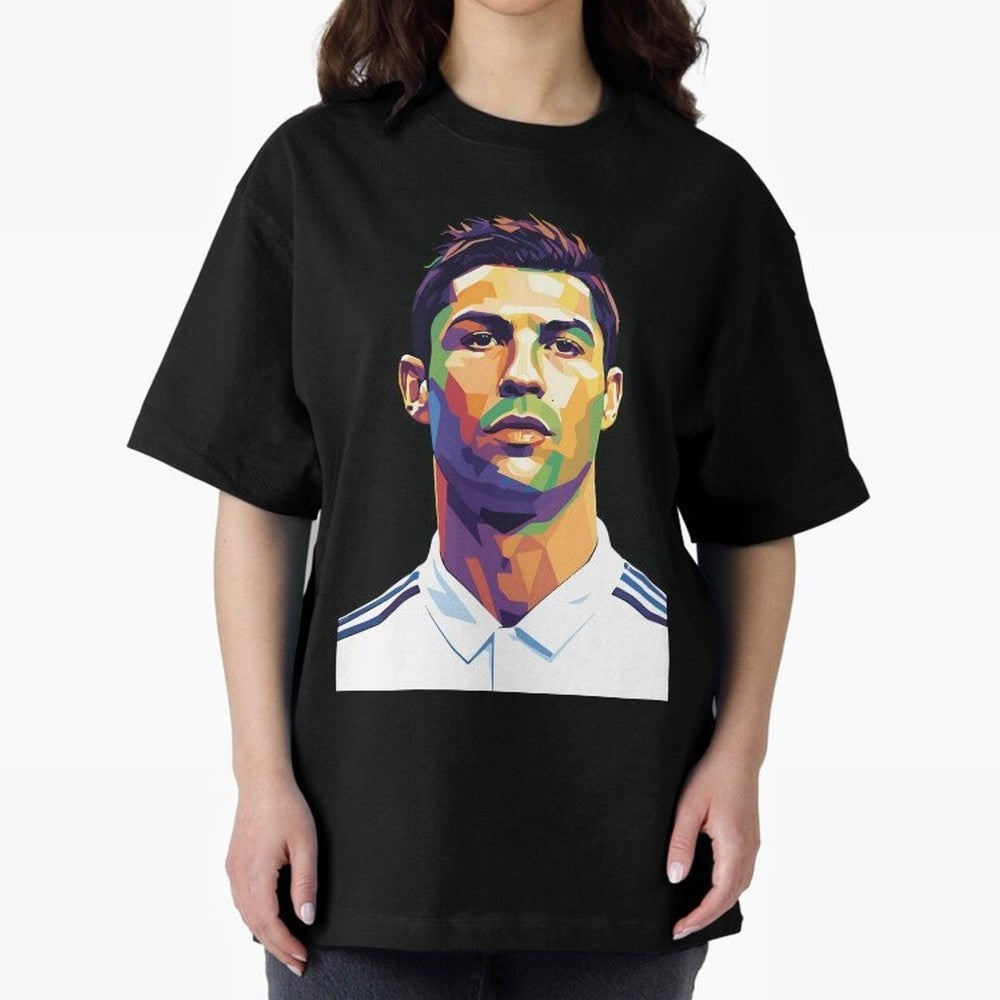 Cristiano Ronaldo Wpap Art Oversized T-Shirt Honor the Football Icons of FIFA World Cup 2026 USA Canada Mexico Spirit, Celebrating Germany, Messi, Neymar and Mbappe, Stadium Memories, Football Loyalty, International Chants and Championship