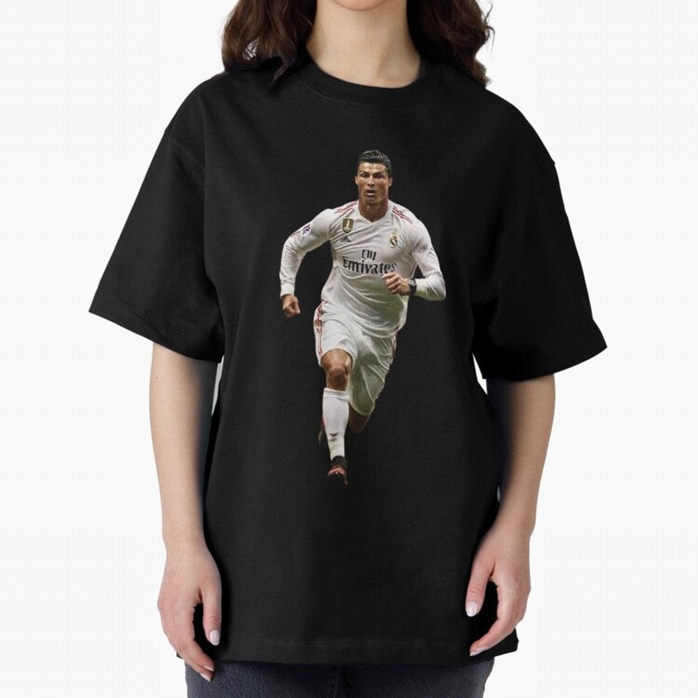 Cristiano Ronaldo runner Oversized T-Shirt Turn Up for FIFA World Cup 2026 Group Stage Capturing Neymar, Spain and Netherlands Energy, Soccer Culture, Superstar Moments, National Team Dreams and Competitive Fire; Ideal for Fans Who Follow Messi,