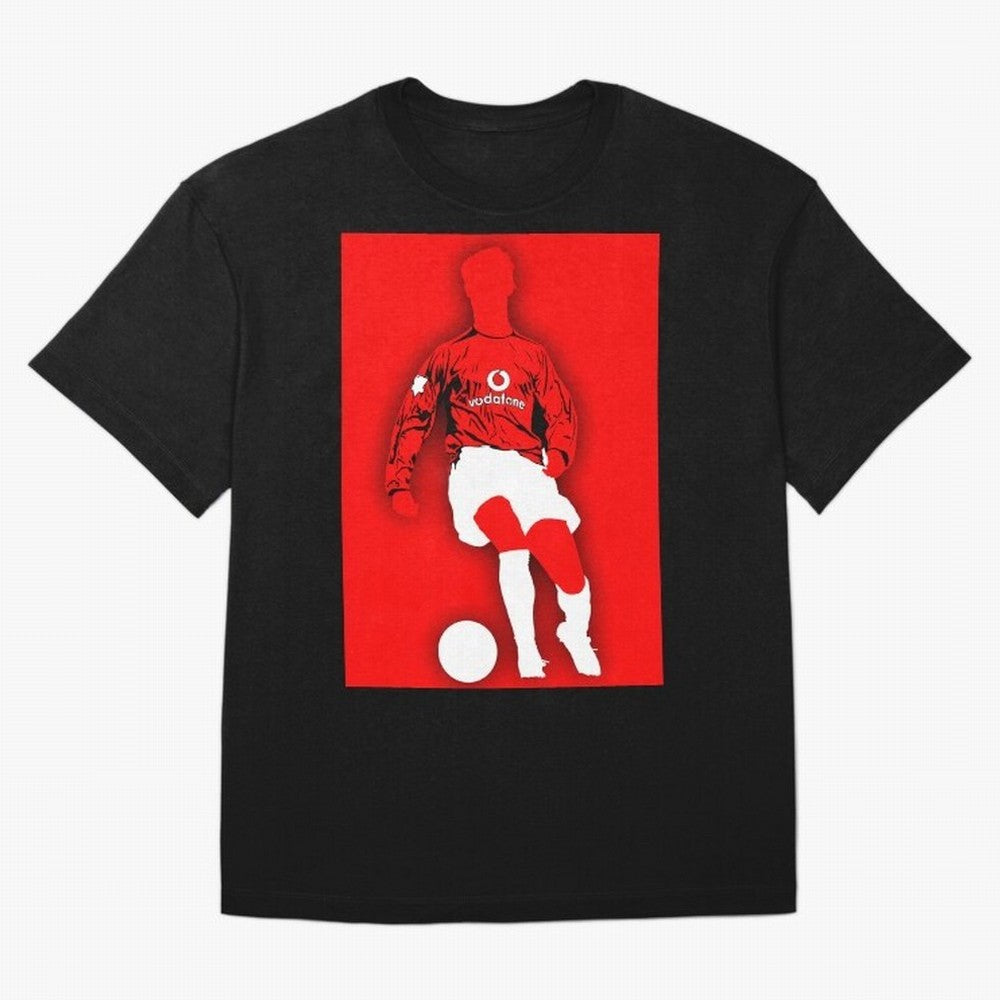 Cristiano Ronaldo Manchester United Silhouette ¨C Legendary Red Devil Artwork by GrizzlyGFX Oversized T-Shirt Carry the Dream of Match Day Hype around FIFA World Cup 2026, Messi and Cristiano Ronaldo, Argentina, France and Brazil, Sports Nostalgia,