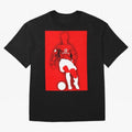 Cristiano Ronaldo Manchester United Silhouette ¨C Legendary Red Devil Artwork by GrizzlyGFX Oversized T-Shirt Carry the Dream of Match Day Hype around FIFA World Cup 2026, Messi and Cristiano Ronaldo, Argentina, France and Brazil, Sports Nostalgia,