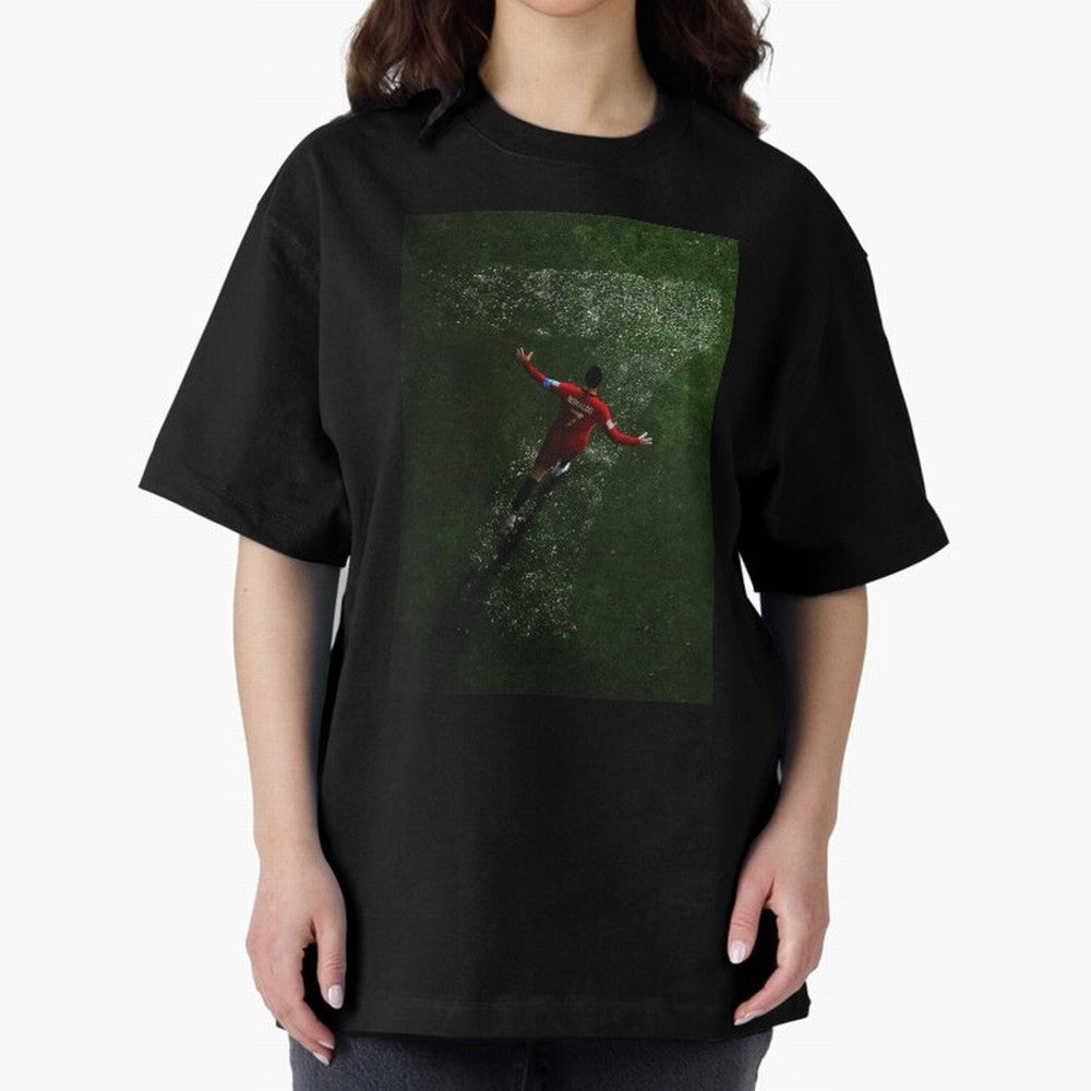 CR7 The G.O.A.T. Football Art - Cristiano Ronaldo Oversized T-Shirt Embrace FIFA World Cup 2026 Group Stage Spirit, Filled with England, Cristiano Ronaldo, Football History, Final Match Energy, Crowd Noise and Once in a Lifetime Moments; Built for
