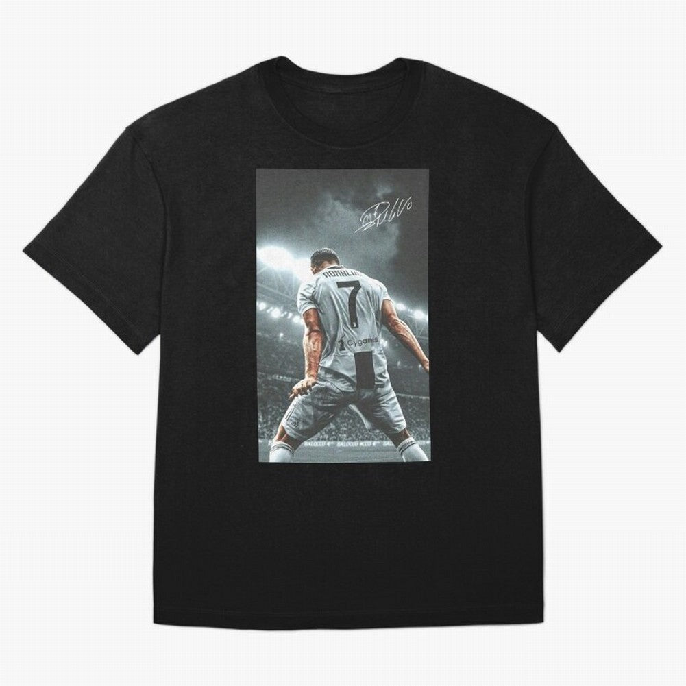 Cristiano Ronaldo Celebration Oversized T-Shirt Represent Football Lovers during FIFA World Cup 2026 for Fans of Mbappe and Neymar and France and Portugal, Bringing Soccer Culture, Superstar Moments, National Team Dreams and Competitive Fire; Made