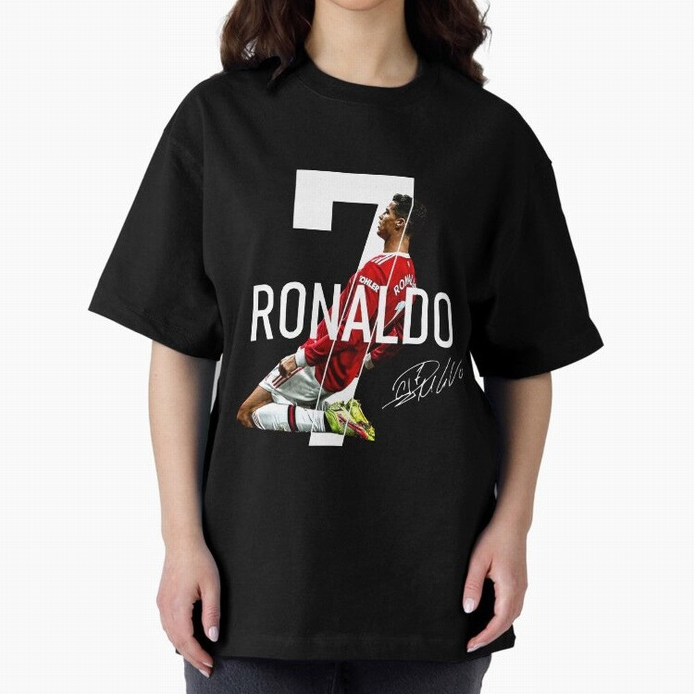 Cristiano Ronaldo - CR7 Oversized T-Shirt Show Match Day Excitement for FIFA World Cup 2026 USA Canada Mexico Spirit, Capturing France and Portugal, Mbappe, Stadium Memories, Football Loyalty, International Chants and Championship Tradition; Ideal