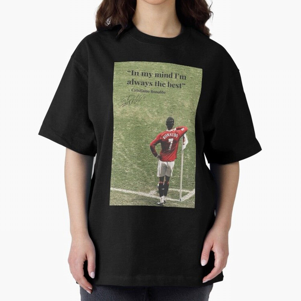 Cristiano Ronaldo Motivation Oversized T-Shirt Follow the Final Road of Match Day Hype around FIFA World Cup 2026 USA Canada Mexico, Cristiano Ronaldo, Netherlands, Classic Soccer Heritage, Championship Pressure, Fan Loyalty and International