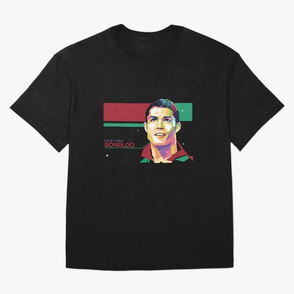 Cristiano Ronaldo ¨C Legendary Football Star & GOAT Artwork Oversized T-Shirt Celebrate Rivalries and Pride in FIFA World Cup 2026 Group Stage Spirit, Capturing Argentina, Mbappe and Neymar, Supporter Pride, Iconic Celebrations, Legendary Names and