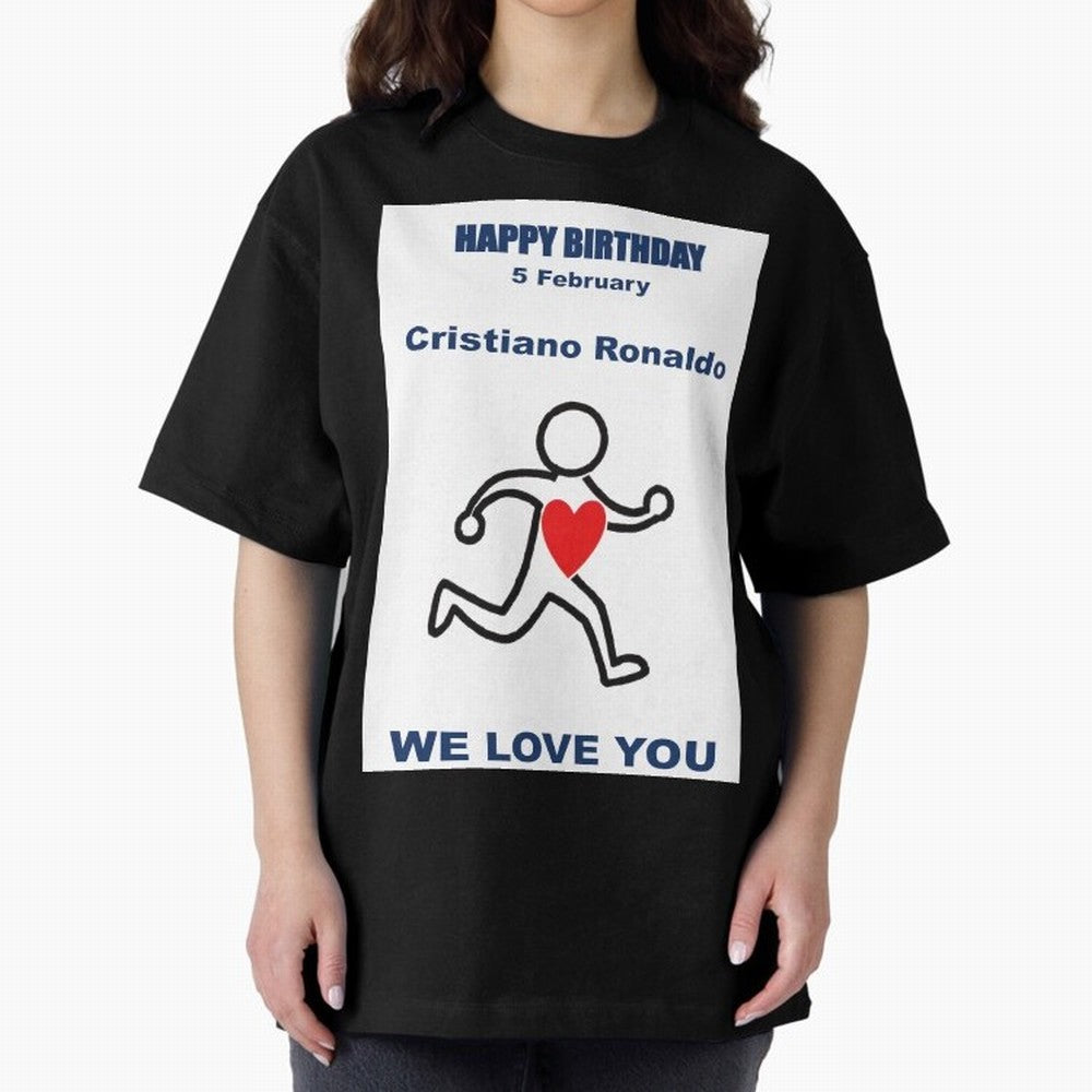 Tribute to Cristiano Ronaldo ¡ª 5 February Oversized T-Shirt Relive Legendary Nights from FIFA World Cup 2026 Group Stage Connected to Messi and Cristiano Ronaldo, Netherlands Energy, Vintage Soccer Flavor, Modern Football Stars, National Flags and