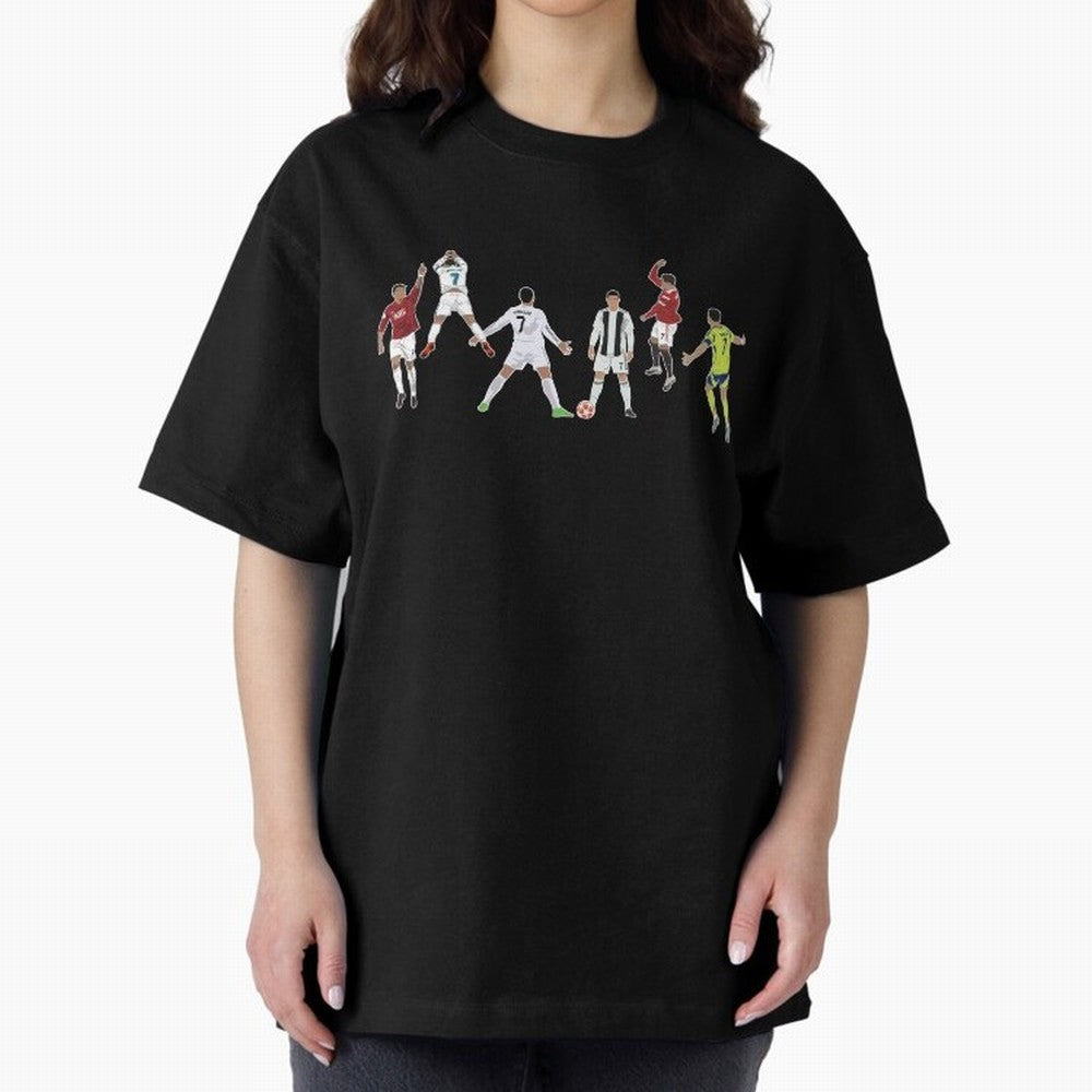 Ronaldo Forever Minimalist Career Goal Celebrations Oversized T-Shirt Bring Champion Energy into Global Football Passion for FIFA World Cup 2026 USA Canada Mexico, with Neymar, Haaland and Cristiano Ronaldo, England and Germany, Stadium Chants,