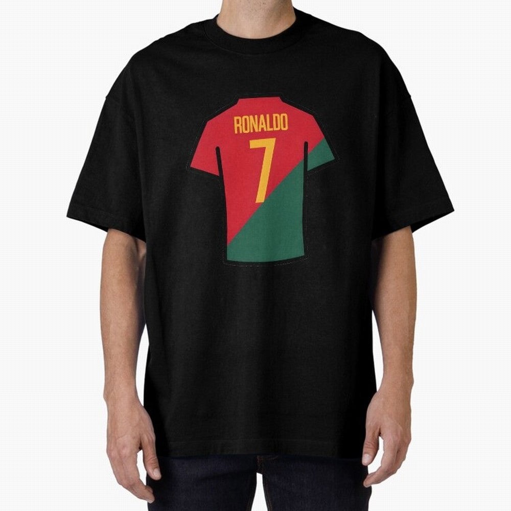 Ronaldo Portugal Jersey Oversized T-Shirt Live the Energy of FIFA World Cup 2026 Group Stage for Fans of Mbappe and Spain and Netherlands, Bringing Soccer Culture, Superstar Moments, National Team Dreams and Competitive Fire; Perfect for Supporters