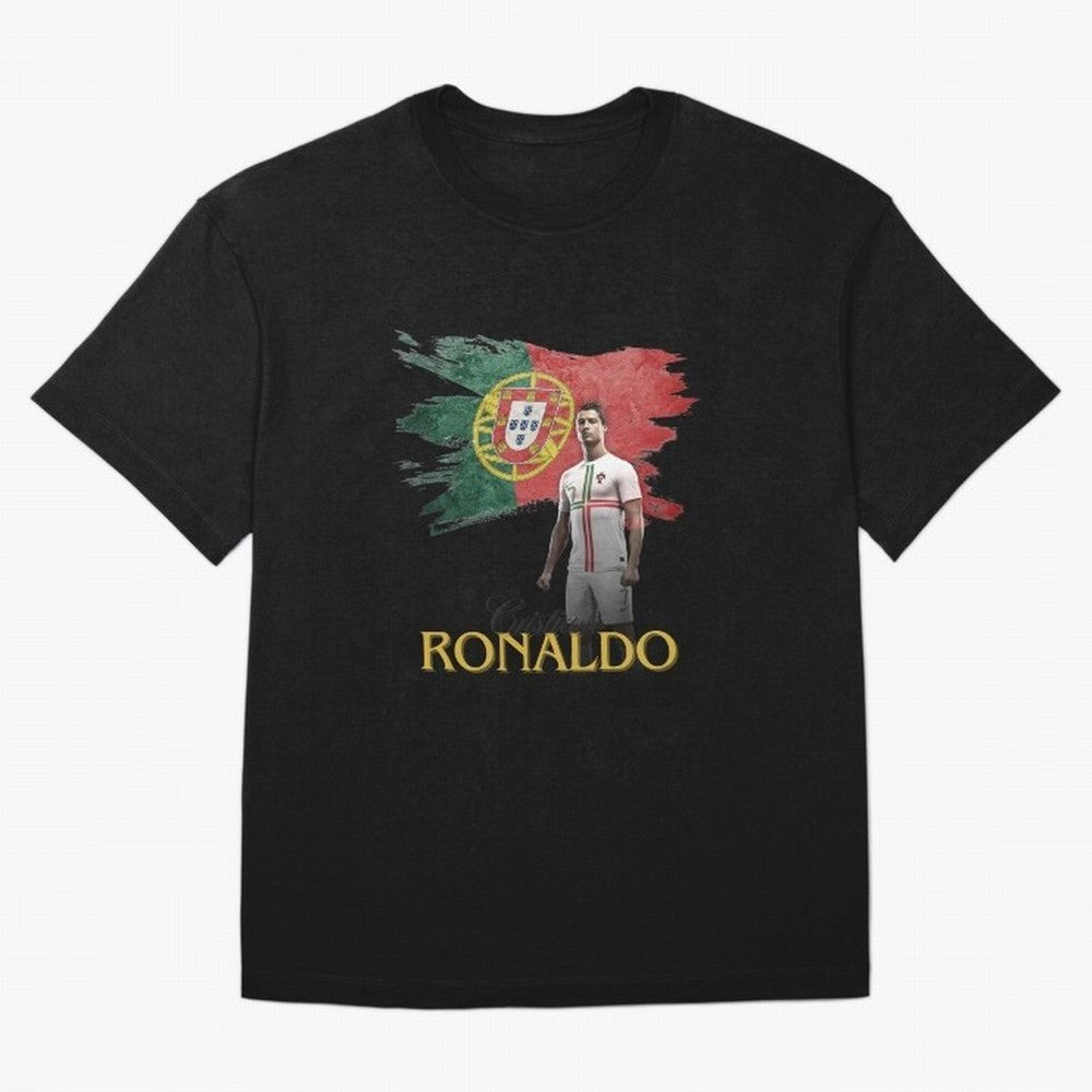 Cristiano Ronaldo - Portugal Flag Tribute (SIUUU!) Oversized T-Shirt Relive the Noise and Pride of FIFA World Cup 2026 Group Stage Centered on Messi, CR7 and Mbappe, Germany Energy, Football Festival Excitement, Trophy Ambitions, Country Rivalries