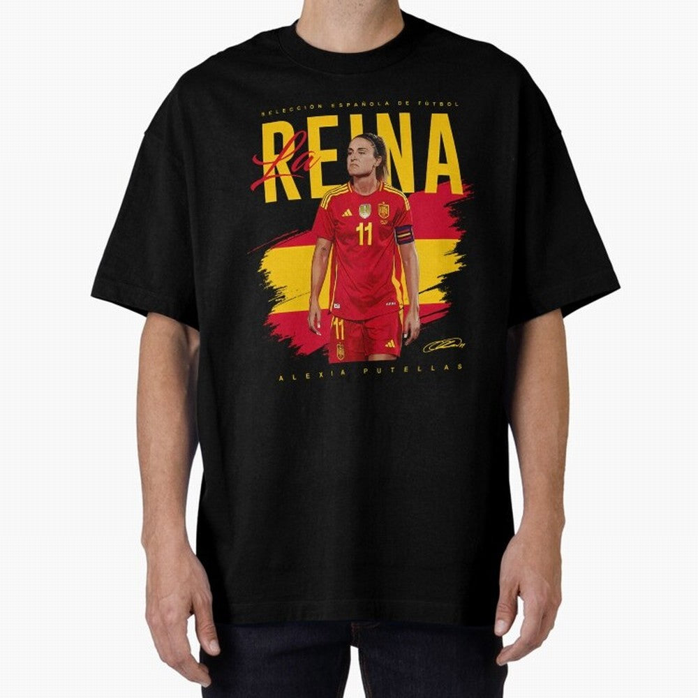 Alexia Putellas Oversized T-Shirt Support the Legends of FIFA World Cup 2026 Group Stage for Fans of Messi and Spain and Netherlands, Bringing Match Day Excitement, Supporter Culture, Golden Goals and Global Football Passion; Ideal for Football