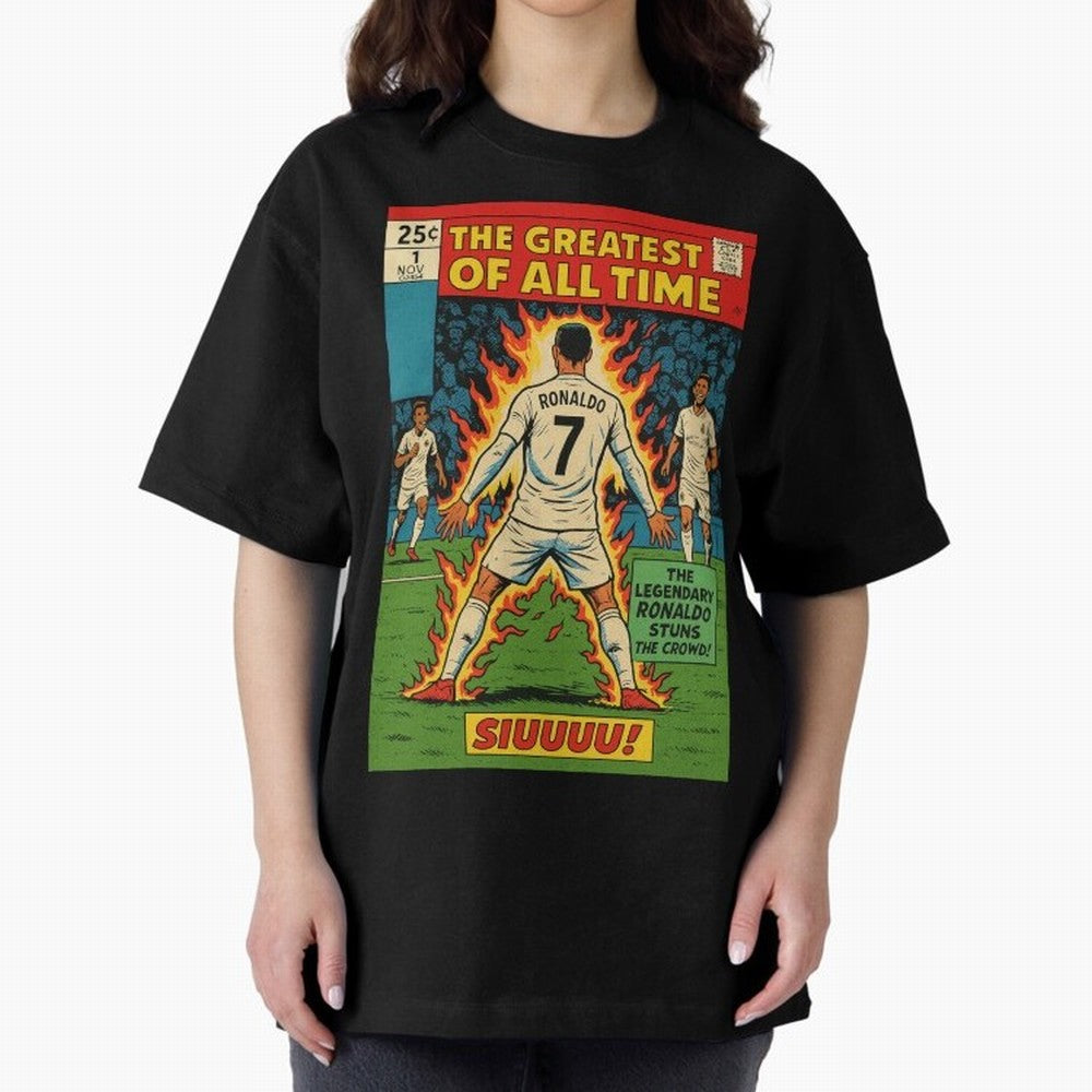CR7 comic cover Oversized T-Shirt Show Your Stadium Side during FIFA World Cup 2026 Group Stage for Fans of Messi and Argentina, France and Brazil, Bringing Champion Mindset, Group Stage Buzz, Knockout Tension and Passionate Fan Culture; Great for