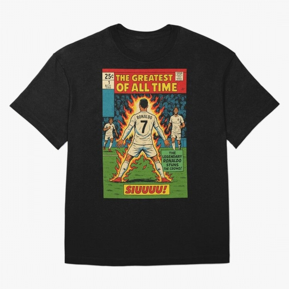 CR7 comic cover Oversized T-Shirt Show Your Stadium Side during FIFA World Cup 2026 Group Stage for Fans of Messi and Argentina, France and Brazil, Bringing Champion Mindset, Group Stage Buzz, Knockout Tension and Passionate Fan Culture; Great for