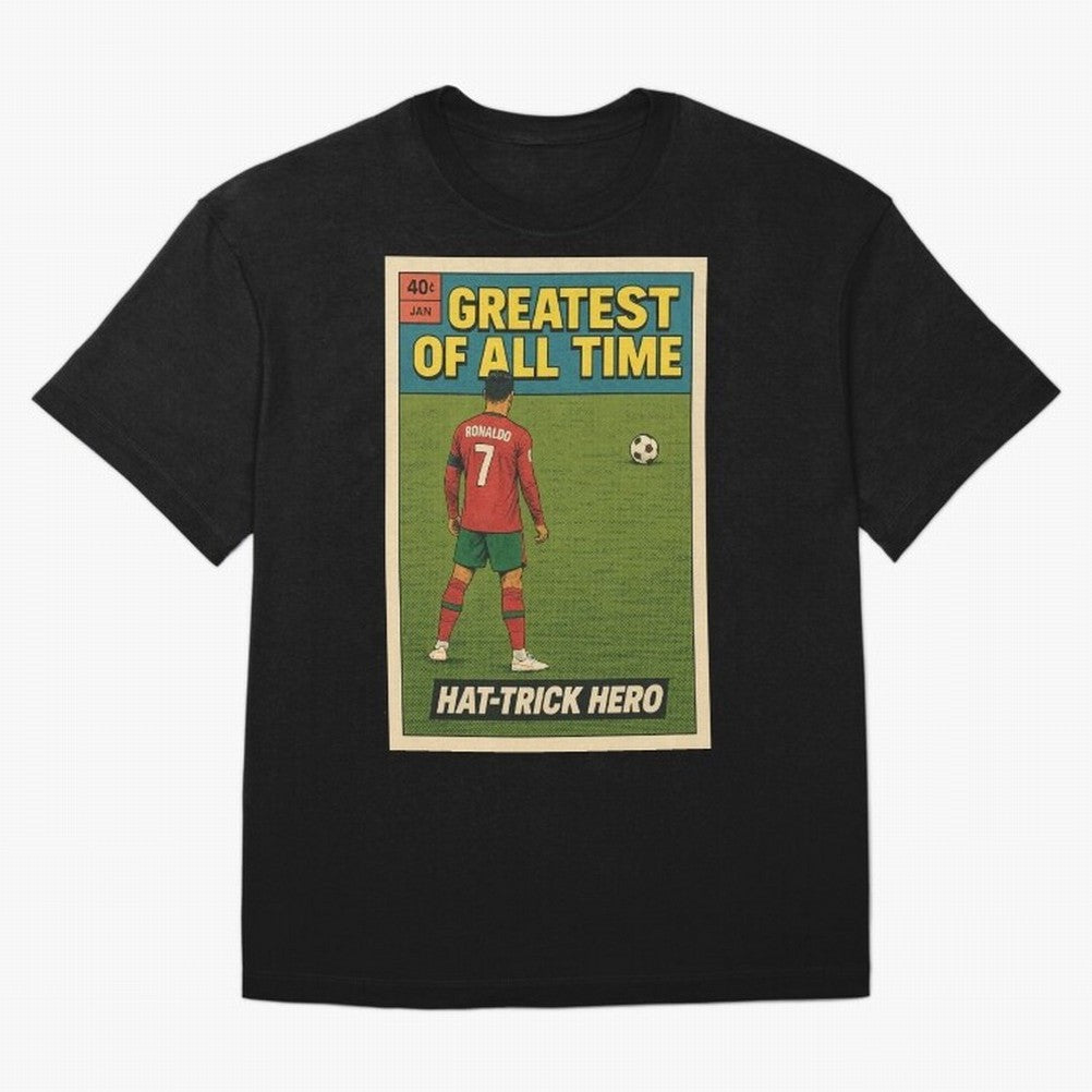 CR7 Comic Oversized T-Shirt Celebrate the FIFA World Cup 2026 Group Stage Journey through CR7 Highlights, Portugal, Spain and Germany Pride, Match Day Excitement, Supporter Culture, Golden Goals and Global Football Passion; Made for Die Hard