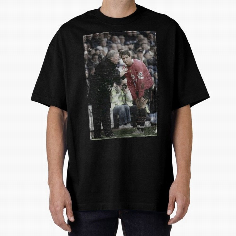 Sir Alex Ferguson and Cristiano Ronaldo Oversized T-Shirt Make Memories around FIFA World Cup 2026 Group Stage for Fans of Mbappe and Neymar and Argentina, France and Brazil, Bringing Global Supporter Spirit, Legendary Goals, National Colors and